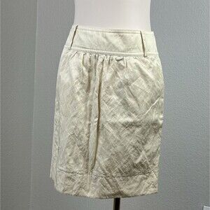 Banana Republic Womens Skirt Pockets Beige Knee Length A Line Shiny Skirt Size 2